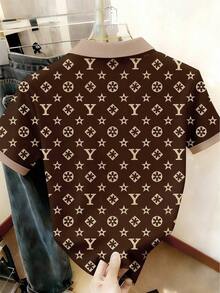 Camiseta de manga corta con media cremallera y estampado de letras casual para mujer, de verano - Multicolor 3 - Ver 2