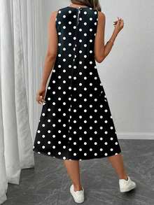 Vestido casual de mujer de longitud media con estampado, adecuado para primavera y verano - Multicolor 4 - Ver 2