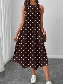 Vestido casual de mujer de longitud media con estampado, adecuado para primavera y verano - Multicolor 5 - Ver 1