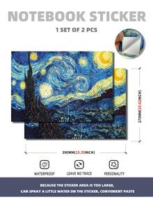 2 miếng dán trang trí laptop kích thước 15.35*10.63 inch, phù hợp với HP, Apple, Compaq, laptop 15.6 inch-16 inch, họa tiết in, tự dán, chống trầy xước. - Xem 7
