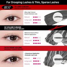 Clio K-Beauty Kill Lash Waterproof Mascara, With Curved Brush For Volumizing, Buildable, Smudge-Proof And Long-Lasting Wear, Intensely Curled Lashes - 02 Volume Curling - View 5
