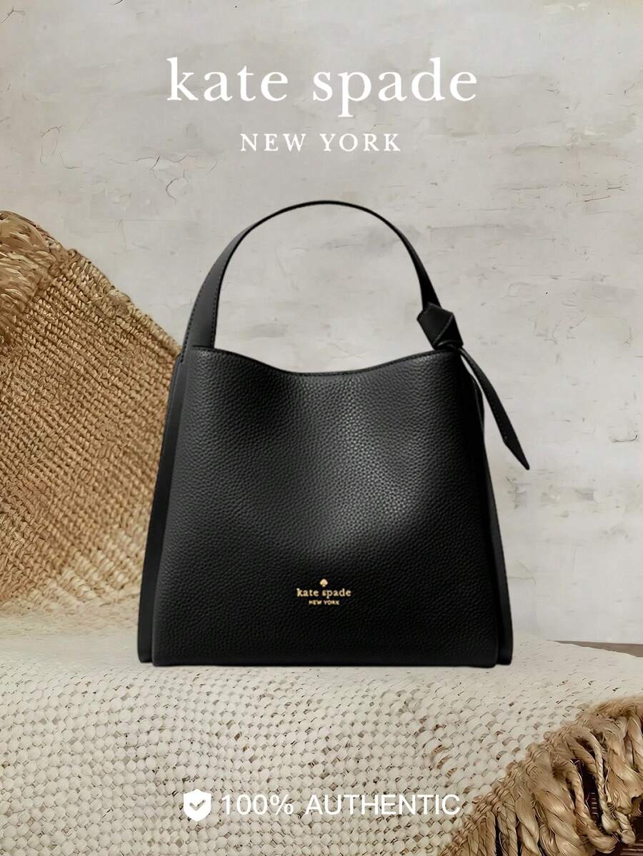 Kate Spade Bolso de mano tipo cubo KS KNOTT con asa superior para mujer - Negro - Ver 1