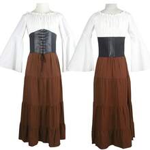 New Medieval Party Dress With Wide Sleeves And Long Sleeves, European And American Style, For Women, Renaissance And Medieval Period - Deep Purple Bell-sleeved Dress - View 4