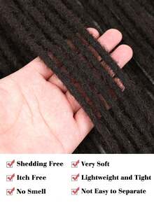 Dreadlock Extensions 18 Inch 24 Inch Synthetic Crochet Dreads Extensions 100% Handmade Single Ended Dreads Thin 0.6cm Width Reggae Style Dreadlock For Man And Woman - Black Brown - View 4