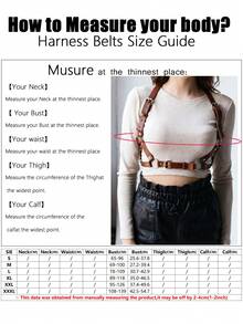 1pc Women's Renaissance Halloween Accessory Inverted Triangle Coffee Gothic Leather Suspender, Suitable For Carnival Party Outfit - Brown - View 5