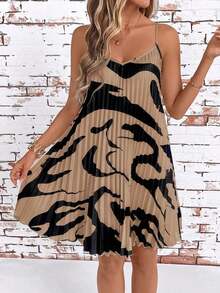 Clasi Vestido Naranja Plisado Sin Tirantes, Vestido De Color Coral, Vestido De Primavera - Cafetería - Ver 6