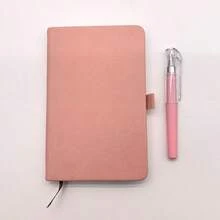 2pcs (A6 Notebook + 1 Pen) Small F Pink Notebook Pocket Diary, 3.7" X 5.7", A6 Mini Notebook With Pen, Small Leather Notebook - 1 Set - View 8