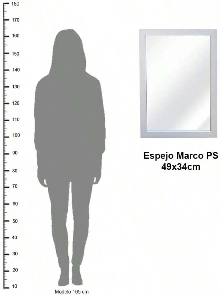 Contemporary Mirror With Brown Frame 34x49 4QCF - White - View 6