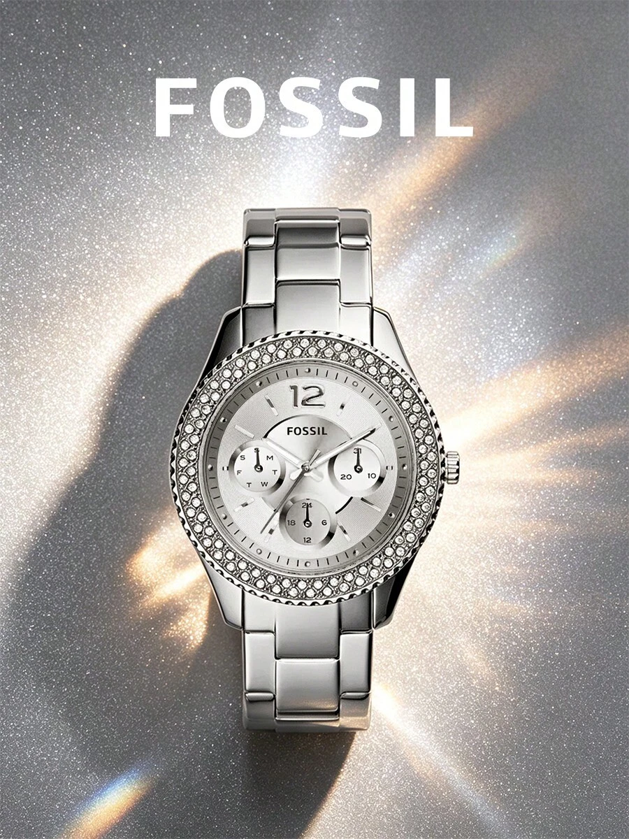 Fossil Women's Quartz Stainless Steel Three-Needle Watch, Stainless Steel Dial/Crystal Glass ES3588 - Silver - View 1