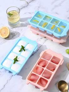 1pc Ice Cube Tray, Quick Release Ice Cube Mold, Fridge Ice Storage Box, Sealed Anti-Odor Freezer Ice Cube Tray, Square & Spherical - Multicolor - View 2