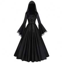 Medieval Witch Dark Gothic Long Hooded Dress European And American Plus Size Renaissance Ball Cosplay Costume - 250312S9634517 Hooded Women's Skirt - View 7