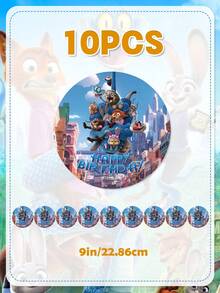 Disney Set Peralatan Makan Sekali Pakai Bertema Zootopia Lengkap ini Menampilkan Cetakan Karakter Pemandangan Kota Penuh, Menghadirkan Suasana Tematik yang Mendalam untuk Acara Pesta Anda. Set ini Termasuk Piring Kertas, Gelas Kertas, dan Taplak Meja Bermotif. - Peralatan makan - View 5