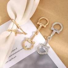 1pc/2pcs/4pcs Asymmetrical Metal Scarf Clips, Fashionable Accessories Multi-Functional Hijab Clips - Multicolor - View 4