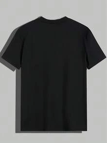 Camiseta de manga corta para hombre, con diseño estampado de un coche rojo, estilo urbano americano, cuello redondo holgado, perfecta para primavera y verano. - Negro - Ver 2