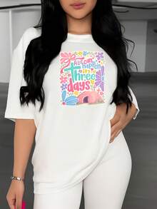 Camiseta clásica con estampado floral de "Milagro de Tres Días" y temática de Pascua - Camiseta casual de manga corta y cuello redondo, lavable a máquina, ideal para primavera, verano y otoño, adecuada para ir al trabajo, a la oficina y para usar en casa (estilo no túnica). Éxito de . - Blanco - Ver 3