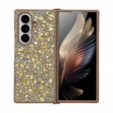 keshengtai 1件裝閃亮水鑽手機殼，適用於 Galaxy Z Fold 8 Ultra 7 6 5 4 3 5G - 金色 - 查看 5