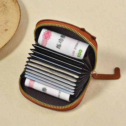New Arrival Cat Design Card Holder, Women Small Multi-Card Slots Card Case Organizer, Cute Cartoon Coin Purse Unisex