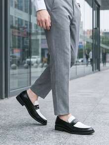 Penny Loafers Glänzende Fahrerschuhe, modische Luxus Herrenformalschuhe, Slip-On Business lässig Lederschuhe, Schwarz Weiß Lackleder Hochzeitsschuhe, atmungsaktive Derby Schuhe weich bequem Anzugschuhe, Luxus Büro Oxford Schuhe Gentleman elegant Abendformalschuhe - Schwarz und Weiss - Übersicht 7