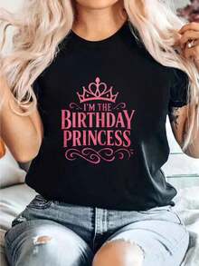 Camiseta de Fiesta de Cumpleaños de Princesa para Niña - Negro - Ver 4