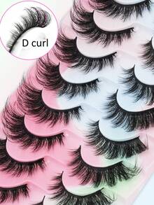 7 Pairs Natural Lengthened Winged False Eyelashes, Soft And Fluffy, Easy To Wear, Reusable, Suitable For Beginners, Daily Wear, Dating, And Party Occasions - Cat Eye Lashes - View 4