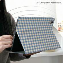 1 Stück Blaue Karomuster Tablet Schutzhülle, mit Stiftslot, mehrfach einstellbarem Magnetständer, Auto-Wake/Sleep-Funktion, kompatibel mit iPad Pro/Air, Pad 5/6/8, Pad, MatePad, Pad, kompatibel mit Honor Pad, Xiaoxin Pad - Verschiedenfarbig - Übersicht 10