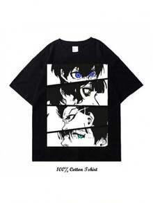 Camisetas de anime, camisetas de manga corta de anime, sudaderas de anime, camisetas estampadas de anime, camisetas para fans de anime, camisetas de anime japonés, camisetas únicas, camisetas de cómics de anime, camisetas unisex. - Negro - Ver 1