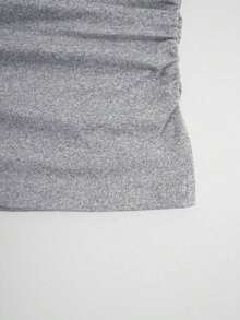 de 3 camisetas de manga corta de cuello redondo, unicolor, con detalle de corazón y pliegues, de corte slim, para mujer, de estilo casual para el verano - Multicolor 11 - Ver 4