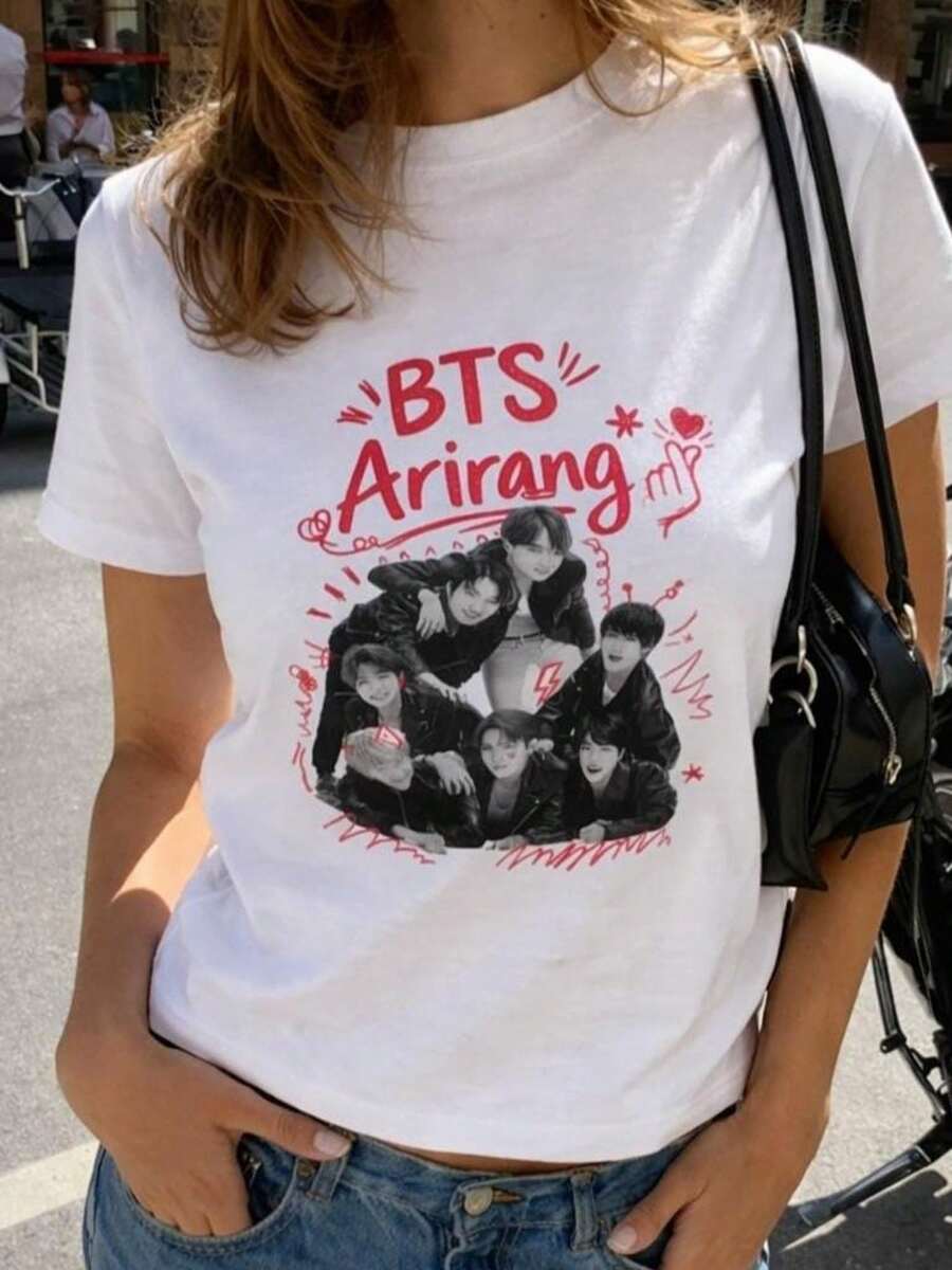 Arirang Graphic Tee, World Tour Fan Tee 2026 - 白色 - 查看 1