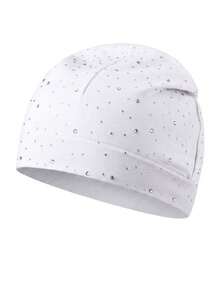 1 pieza Gorro casual de estilo callejero de unicolor con estampado de calavera de nailon, unisex para todas las estaciones - diamante entero - Ver 8