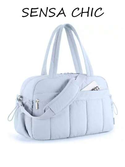 This New Stylish Blue Travel Bag Boasts A Large Capacity With Multiple Pockets, Including A Separate Washbasin Pocket, An Adjustable Shoulder Strap, And A Top Handle. It's A Versatile Shoulder/Handbag Suitable For Professionals, Fitness Enthusiasts, Business Travelers, Short Trips, And Weekend Getaways.