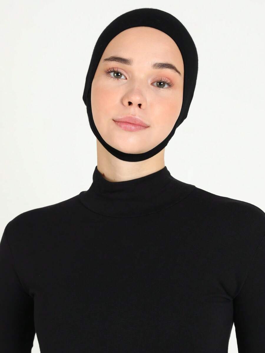 1 pieza Gorro de cuello de seda de leche con correa elástica, gorro turbante ajustable con pelo oculto, multicolor - pañuelo elástico para la cabeza - Ver 1