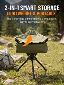 Rotatable Triangular Stool, Lightweight Folding Stool, Portable Folding Camping Stool, Max Load 550lbs, With Storage Bag, Sturdy Design, Unisex, Multi-Color Options, Suitable For Hiking, Fishing, Camping, Gathering, Picnic, BBQ, Outdoor, Party, Queuing, Camping Gear, Made Of Weather-Resistant Fabric - Multicolor - View 3