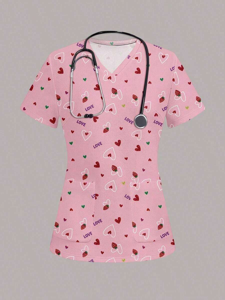 Top de pijama con estampado de dibujos animados para mujer - Multicolor 4 - Ver 1