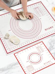 1 Piece 60*40/70*50 Dough Kneading Mat, Baking Mat, Pie Crust Mat, Rolling Mat With Non-Stick And Anti-Slip Surface, Featuring Clear Measurement Markings-Easy To Clean, Washable, Suitable For Rolling, Kneading, And Dumpling Wrapper Making - Multicolor - View 8