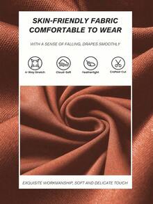 Pantalones acampanados con cintura cruzada para mujer, pantalones deportivos y de yoga de unicolor de poliéster de alta elasticidad, pantalones casuales largos con cintura cruzada, mallas ajustadas de unicolor para entrenamiento, pantalones de pierna ancha de tejido de punto adecuados para fitness y uso casual, negro, primavera - Marrón - Ver 7