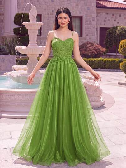 ALISA&LEO Đầm dạ hội thanh lịch dành cho bé gái tuổi teen với dây đeo mảnh mai và dây buộc phía sau - Dễ dàng tạo nên vẻ ngoài trang trọng mùa xuân/hè | Hoàn hảo cho dạ hội và các sự kiện trang trọng