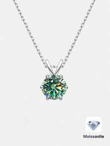 1 Vòng cổ 6 móng bằng bạc 925 Sterling thời trang và đa năng, thích hợp để đeo hàng ngày, tiệc tùng, ngày lễ, ngày lễ tình nhân, Giáng sinh, quà tặng trang sức cho phụ nữ - xanh lam - Xem 5