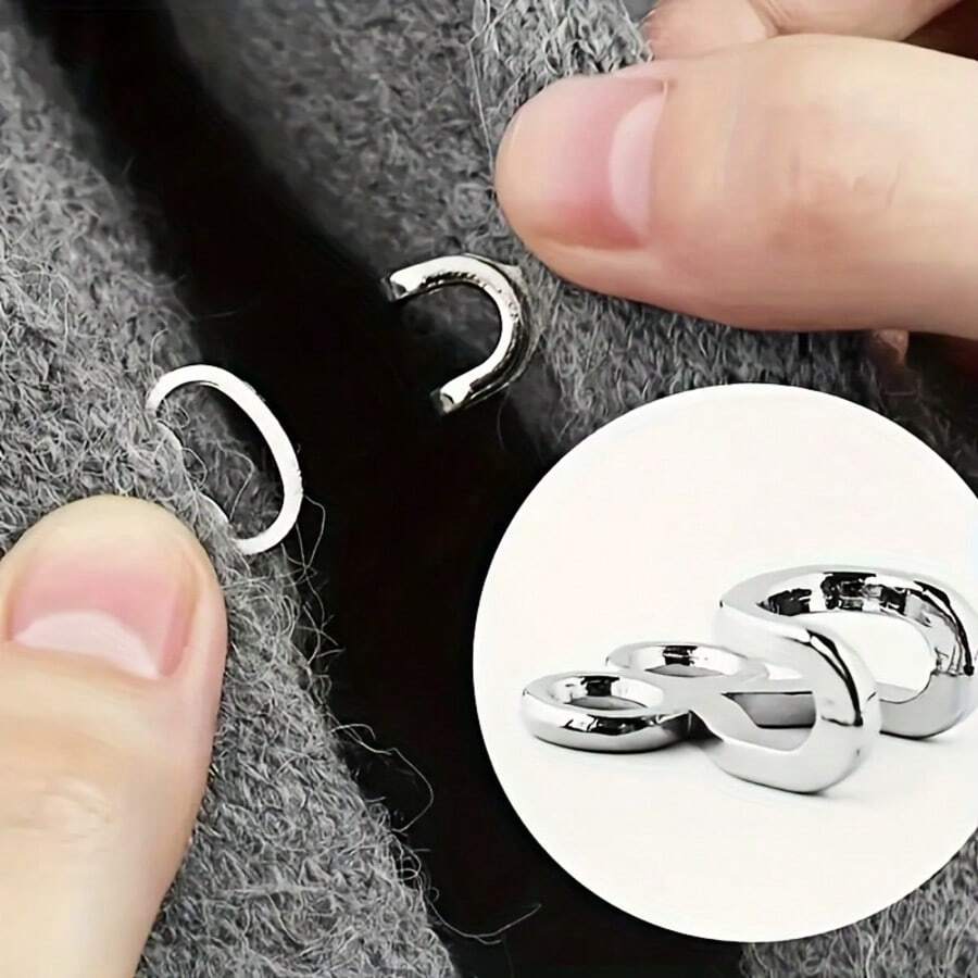 5 chiếc khuy bấm kim loại hợp kim chịu lực cao, kiểu móc cài, không cần may, thích hợp cho đồ thủ công, quần áo, túi xách, quần, váy, áo khoác, nhỏ gọn và kín đáo. - Nhiều kiểu dáng - Xem 1