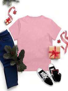 Elegant Blouses For Women, Blouses For Women, Women's T-Shirts. 100% Cotton Christmas T-Shirt With A Cute Nutcracker Design, Short Sleeves, And A Round Neck. Pure Cotton Short-Sleeve Shirt. - 海軍藍 - 查看 7