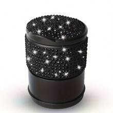 1pc Sparkling Rhinestone Car Ashtray With Lid, Durable ABS Material, 4 Colors Available, Elegant Crystal Design, Sealed Odor-Proof And Dust-Proof, Compact Multifunctional, Suitable For Car, Home And Office - Multicolor - View 6