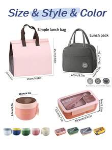 1pc Lunch Box With Utensils, Portable Leak-Proof Food Storage Container, Dishwasher , Microwaveable, Easy To Clean, For Back To School, Classes, College, Office, Camping And Picnic, School Supplies, Kitchen Storage Box And Cabinet, Kitchen Accessories - Multicolor - View 11