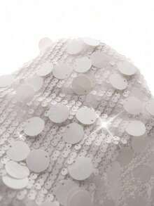 Minifalda ajustada con lentejuelas para ropa de fiesta de vacaciones - Blanco - Ver 4