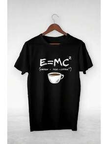 Unisex Oversized T-Shirt For Men And Women With Coffee Print E MC, Loose And Comfortable - White - View 4