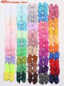 30/40/50/60 Pcs Women Boutique Grosgrain Ribbon Pinwheel Hair Bows Alligator Clips, Random Colorful Bow Hairpin Hair Barrette For Parties Daily Use - Multicolor - View 7