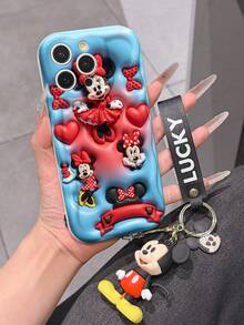 Disney Minnie Mouse Phone Case With Minnie Charm And Minnie Lanyard - Cute Minnie Protective Case With Red Polka Dot Dress And Heart Accent Design, Equipped With Delicate Minnie Decorative Lanyard And Beaded Bracelet For Easy Carrying, Compatible With IPhone 17, 16, 15, 14, 13, 12, 11 Pro Series, Ideal For Birthdays, Holidays, Anniversaries, Graduation Gifts, Or Any Special Occasion To Surprise Family, Friends, Classmates, And Loved Ones. - 白色 - 查看 5