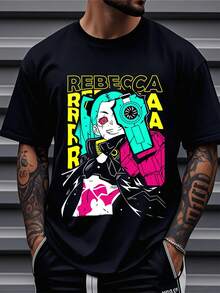 Camiseta de Anime Vintage Exclusiva Unisex, Perfecta para Fanáticos del Manga.Regalos ideales para el Día de Acción de Gracias, Navidad y entusiastas del anime - Negro - Ver 1
