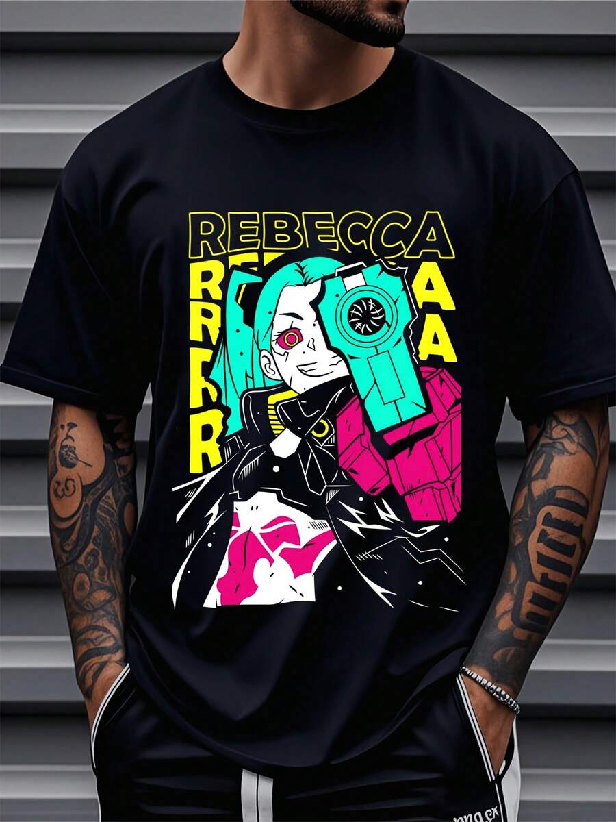 Camiseta de Anime Vintage Exclusiva Unisex, Perfecta para Fanáticos del Manga.Regalos ideales para el Día de Acción de Gracias, Navidad y entusiastas del anime - Negro - Ver 1