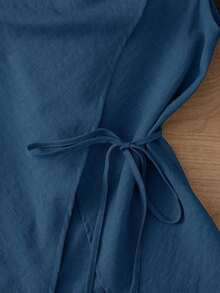 Nueva llegada Camiseta sin mangas con diseño único para mujeres, blusas coreanas de primavera/verano para mujeres, blusas lisas elegantes casuales para mujeres, blusas de estilo coreano - Azul - Ver 5