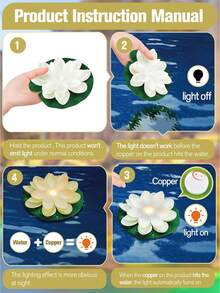 1pc/6PCS LED Floating Water-Activated Lotus Flower Lights, Colorful Waterproof Night Lights For Pool And Pond Decoration, Wishing River Lanterns - Multicolor - View 10