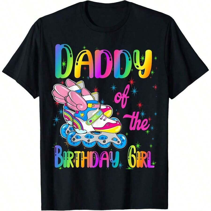 1 Piece Inspirational T-Shirt With Daddy Shark Puzzle Piece Design For Autism Awareness, For Women, Men, Gift T-Shirt, Matching Family T-Shirts, Casual Style, Unisex, Party T-Shirt, Sizes S-5XL, 100% Cotton, Black, 180g, 100% Cotton, All Designs Are Printed. Unisex. - 黑色 8 - 查看 1